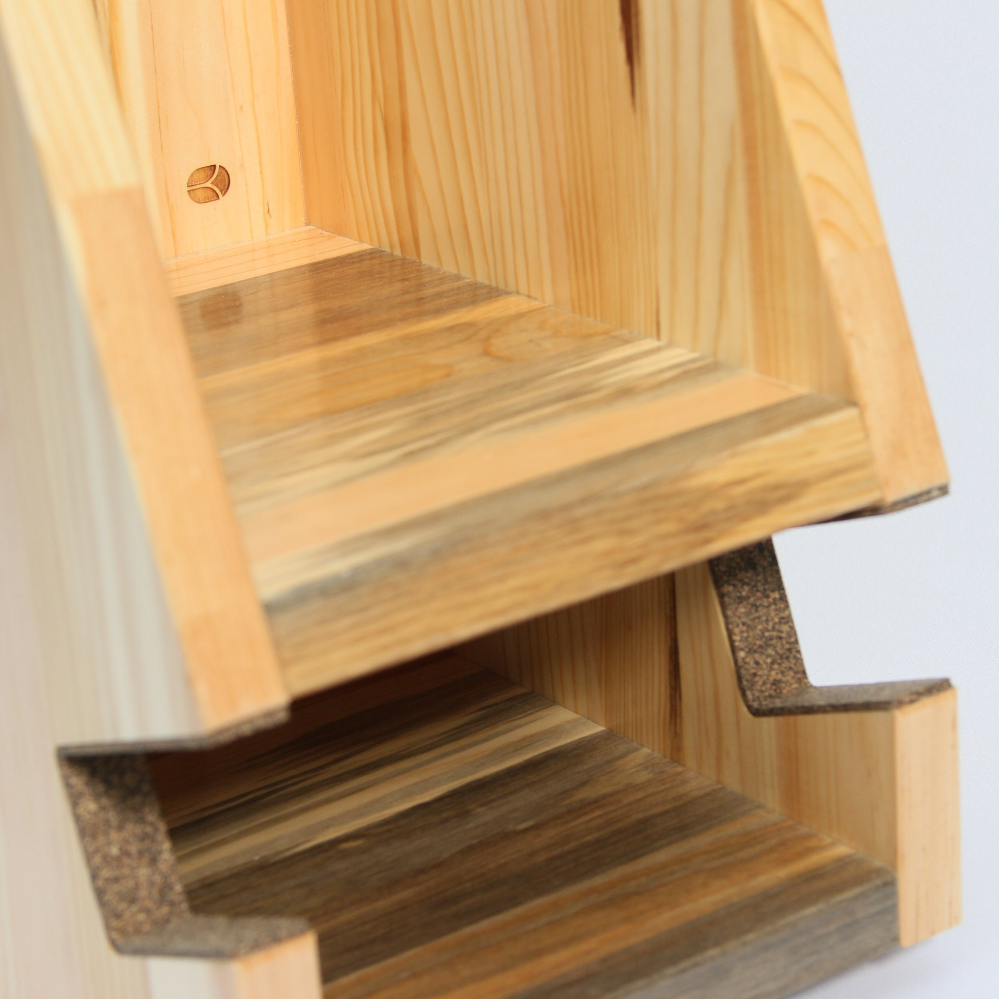 Bike rack natural solid wood grain