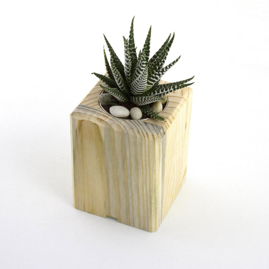 Wooden plant vase 
